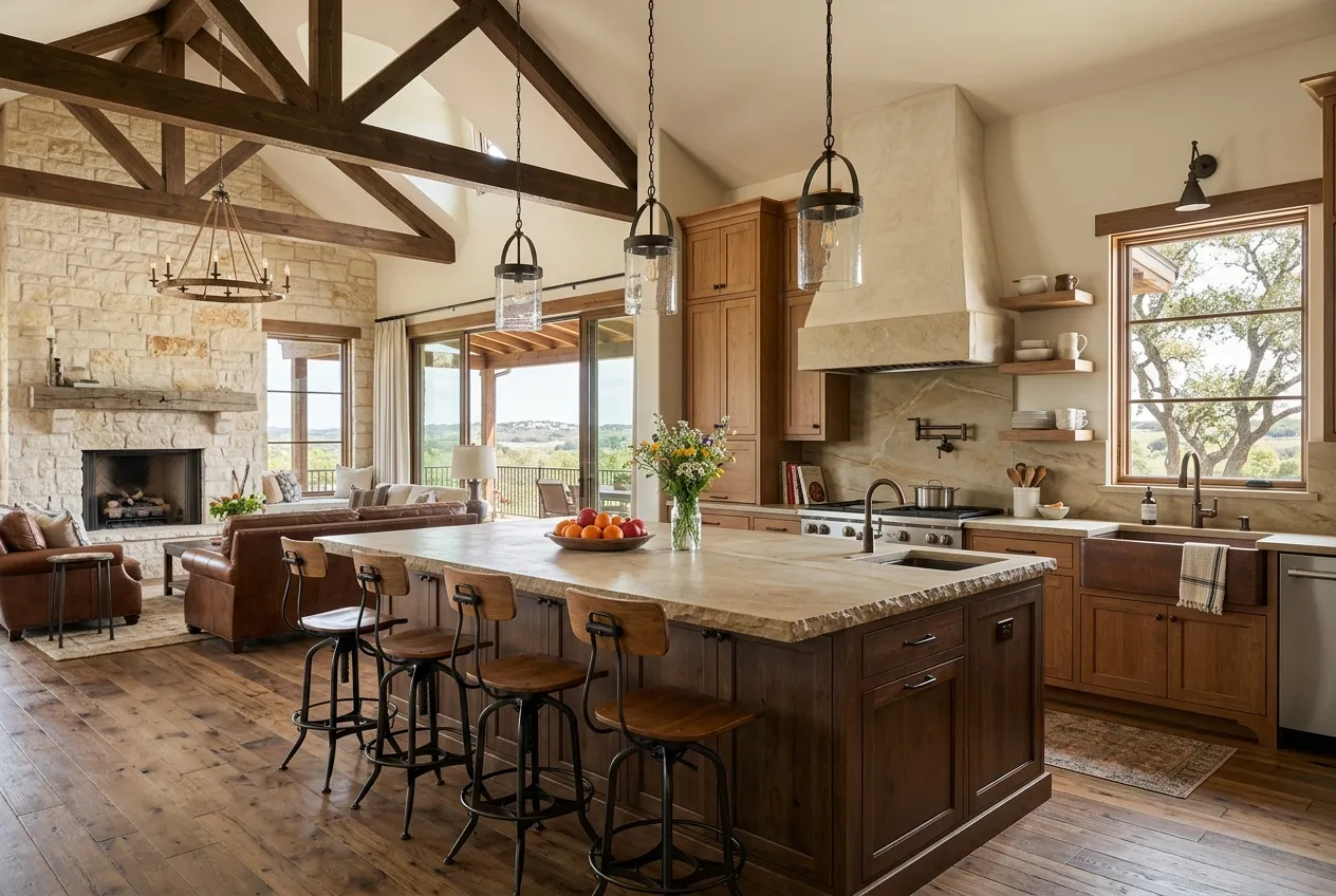 Luxury kitchen in a Hill Country home