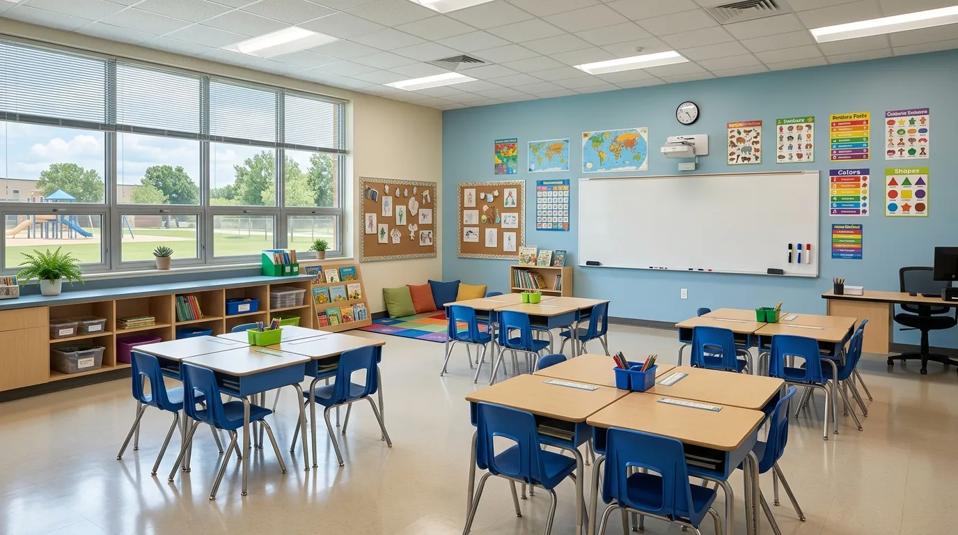 Modern Texas elementary classroom